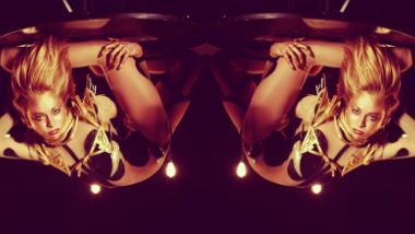 Upside down contortionist woman