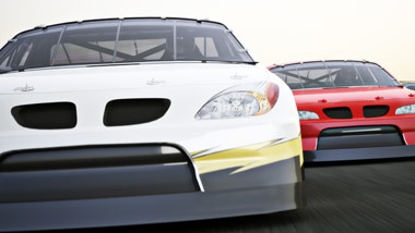 Race cars on track